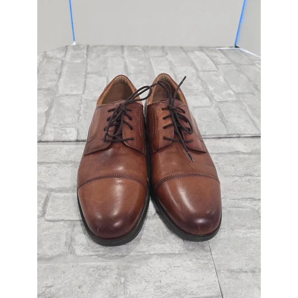Florsheim Mens Dress Shoes 10 Brown Leather Midtown Cap Toe Oxford EXCELLENT
